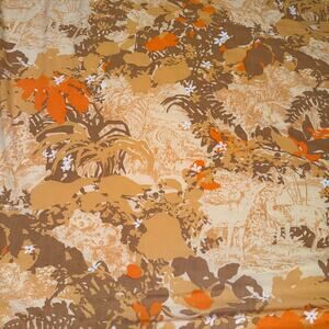 Vintage 70s West Point Pepperell twin bedspread sheet yellow animal print